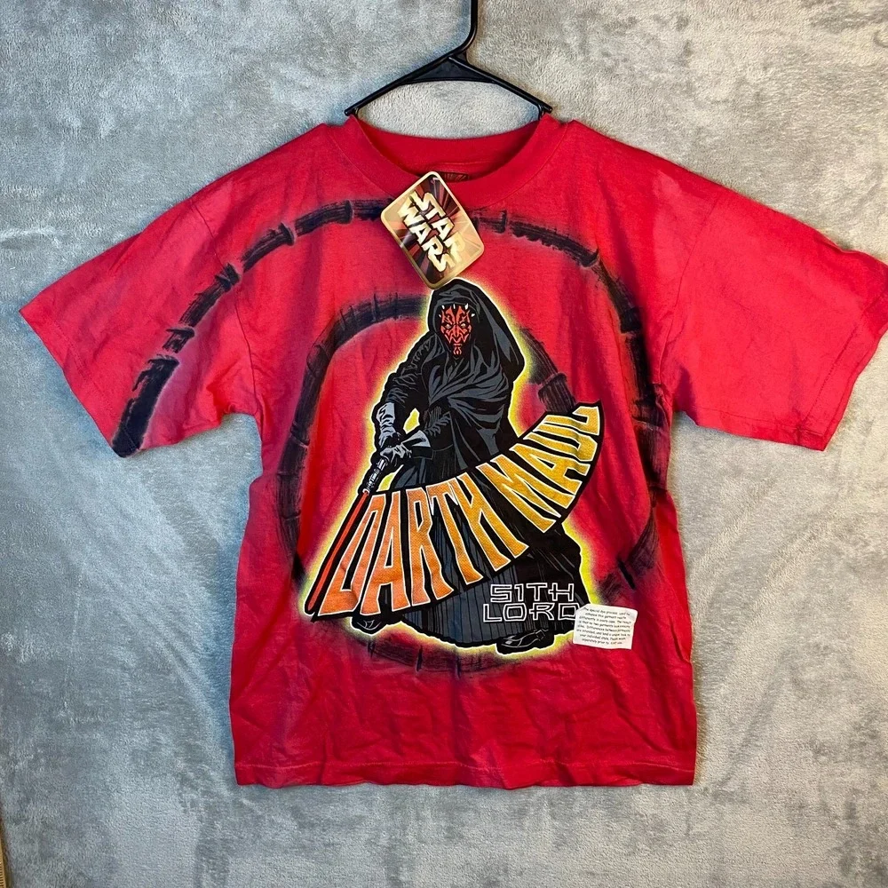 Vintage 1999 Star Wars Darth Maul Sith Lord Shirt Youth XL 14-16 NWT Red